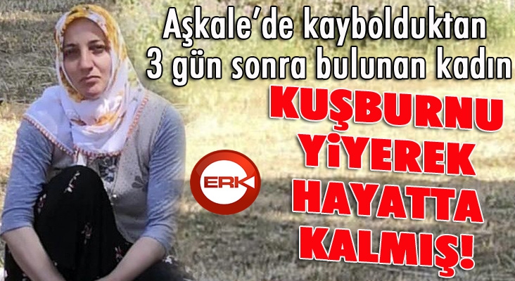 Aşkale’de kaybolduktan 3 gün sonra bulunan kadın kuşburnu yiyerek hayatta kalmış...