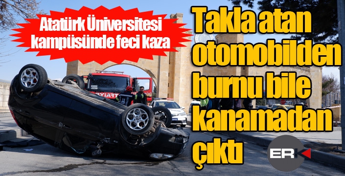 Atatürk Üniversitesi kampüsünde feci kaza...