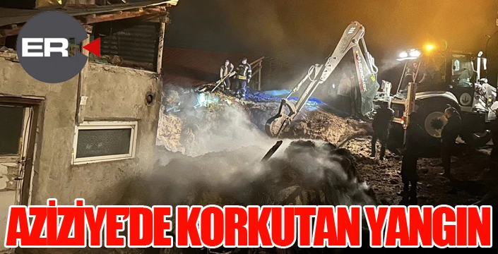 Aziziye'de korkutan yangın...