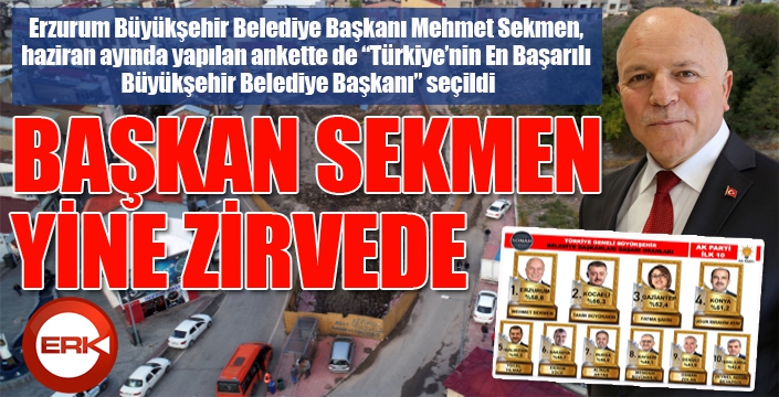 Başkan Sekmen yine zirvede...