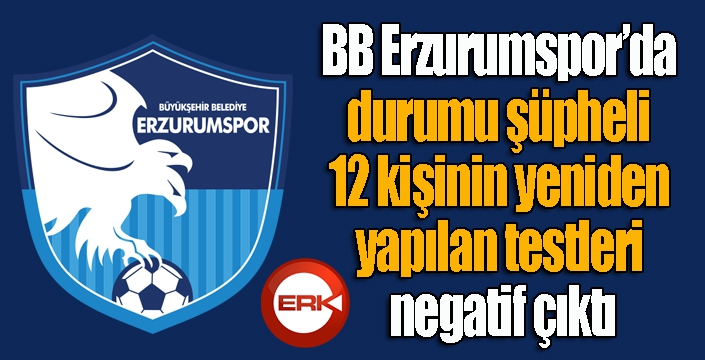 BB Erzurumspor’da durumu şüpheli 12 kişinin yeniden yapılan testleri negatif çıktı