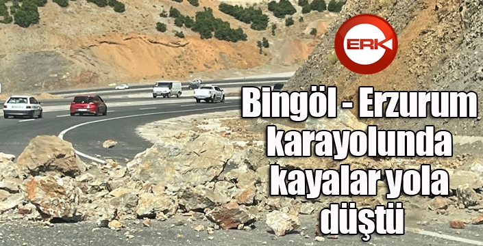  Bingöl - Erzurum karayolunda kayalar yola düştü