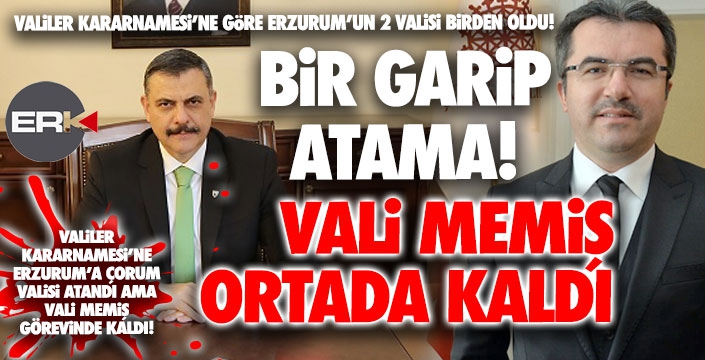 Bir garip atama! Erzurum'un 2 valisi birden oldu! 