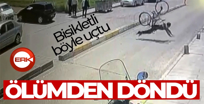 Bisikletli ölümden döndü! O anlar kamerada