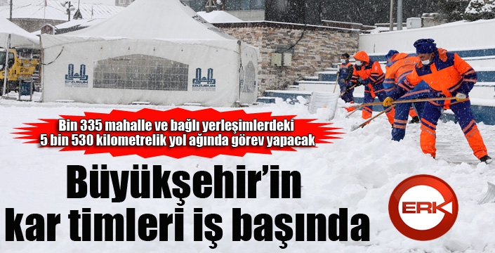 Büyükşehir’in kar timleri iş başında