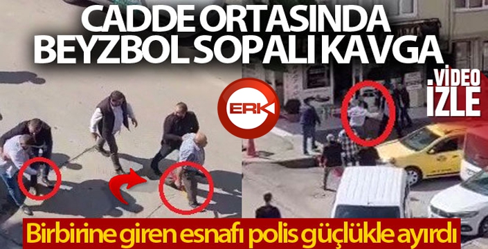 Cadde ortasında beyzbol sopalı kavga kamerada