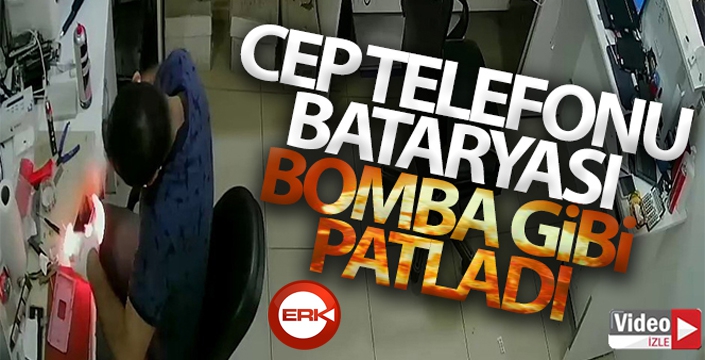 Cep telefonu bataryası bomba gibi patladı