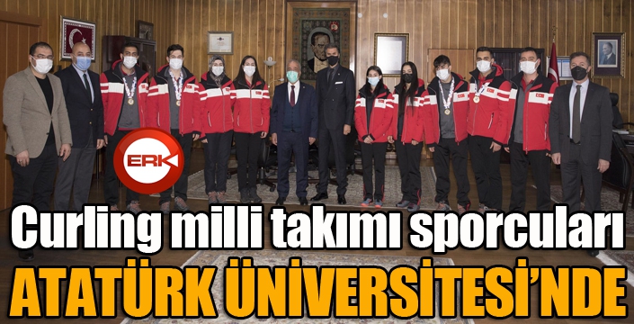 Curling milli takımı sporcuları Atatürk Üniversitesinde