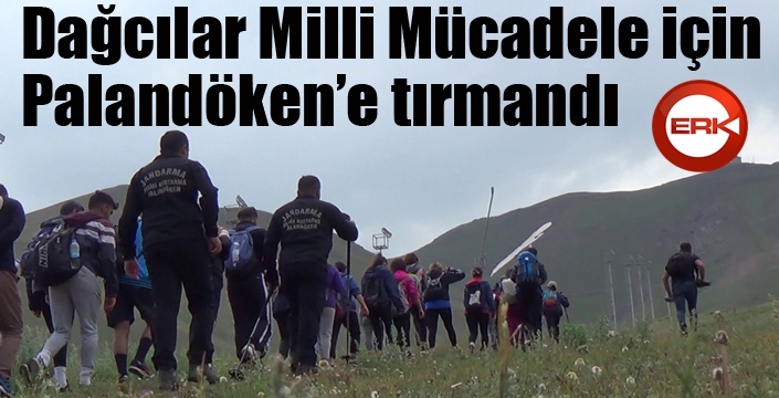 Dağcılar Milli Mücadele için Palandöken’e tırmandı