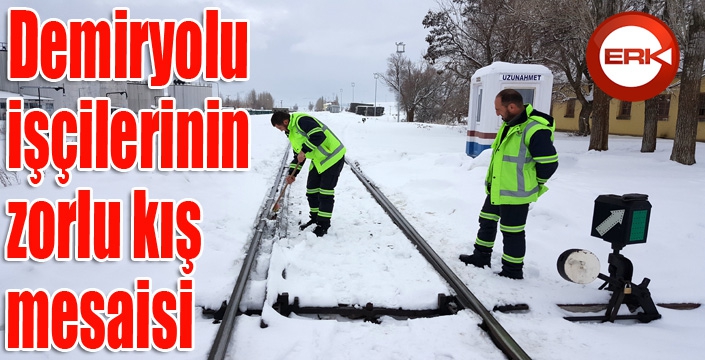 Demiryolu işçilerinin zorlu kış mesaisi