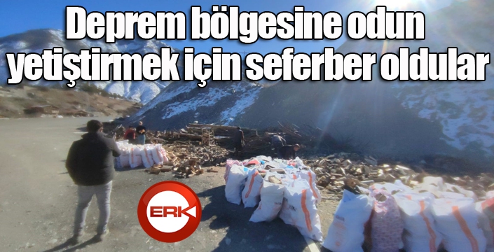 Deprem bölgesine odun yetiştirmek için seferber oldular