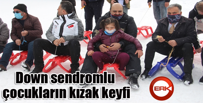 Down sendromlu çocukların kızak keyfi