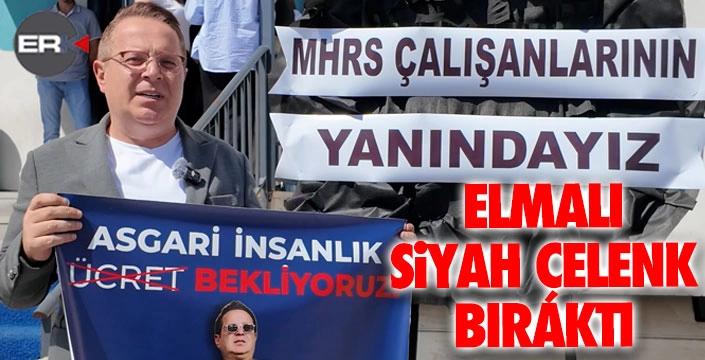 Elmalı'dan MHRS çağrı merkezine siyah çelenkli protesto