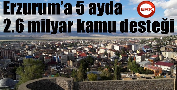 Erzurum’a 5 ayda 2.6 milyar kamu desteği