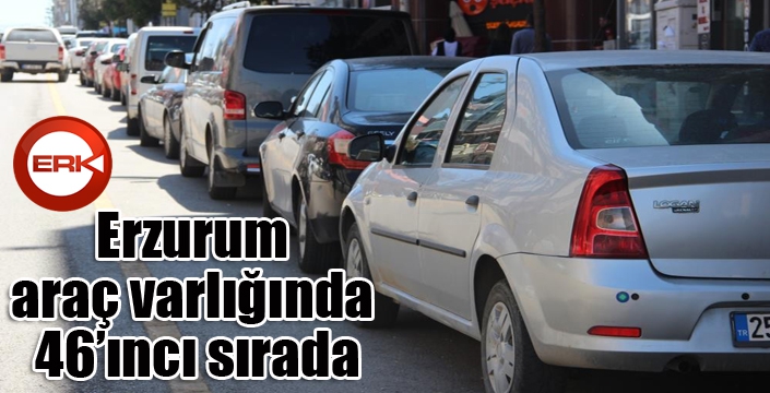 Erzurum araç varlığında 46’ıncı sırada