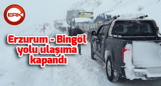 Erzurum-Bingöl karayolu ulaşıma kapandı...