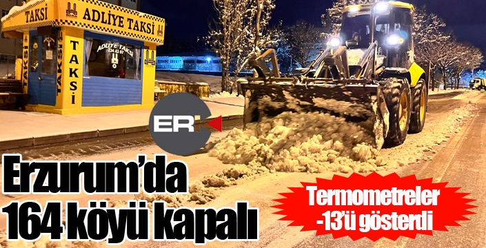 Erzurum’da 164 köyü kapalı, termometreler -13’ü gösterdi