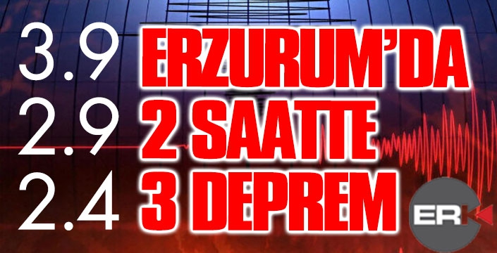 Erzurum'da 2 saatte 3 deprem...