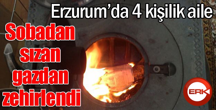 Erzurum'da 4 kişilik aile sobadan sızan gazdan zehirlendi