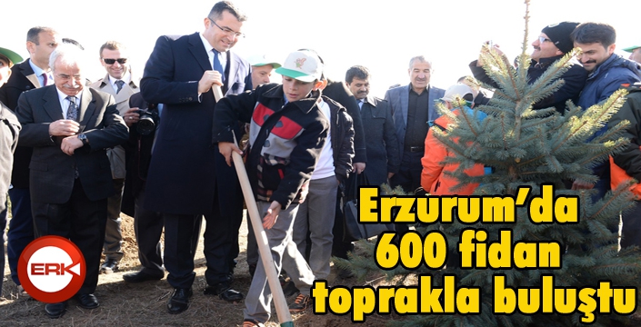 Erzurum’da 600 fidan toprakla buluştu