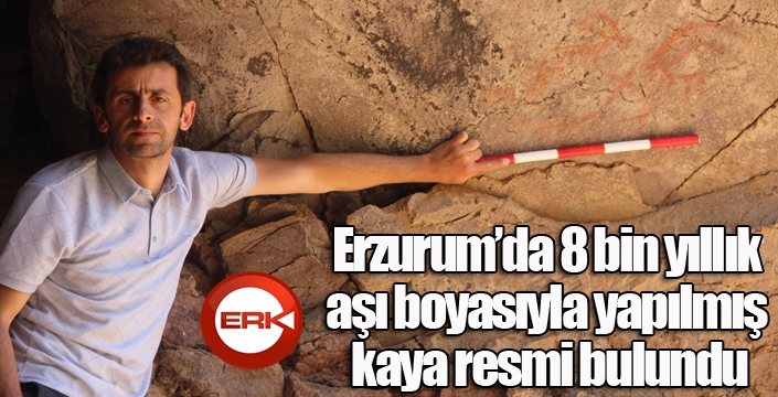 Erzurum’da 8 bin yıllık aşı boyasıyla yapılmış kaya resmi bulundu