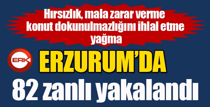 Erzurum'da 82 zanlı yakalandı...