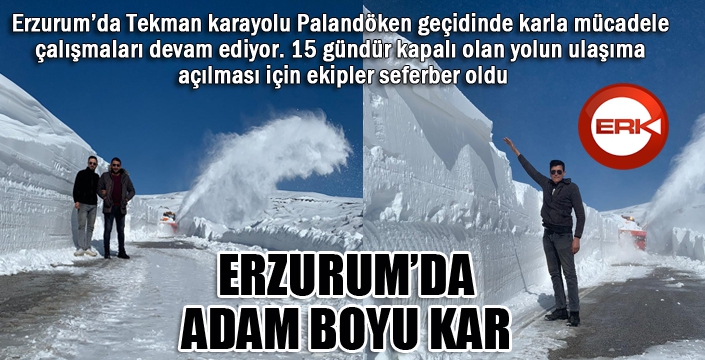 Erzurum’da adam boyu kar