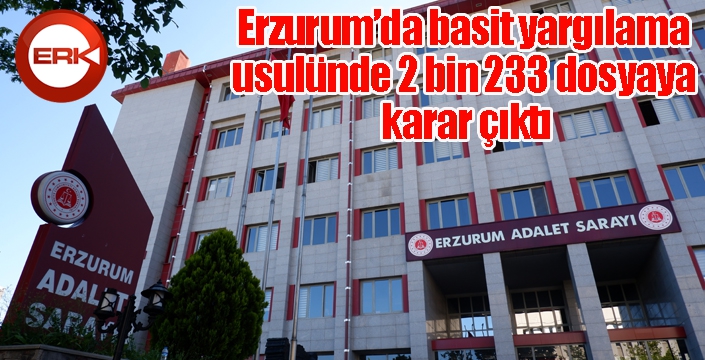 Erzurum’da basit yargılama usulünde 2 bin 233 dosyaya karar çıktı