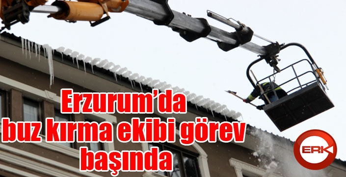 Erzurum’da buz kırma ekibi görev başında