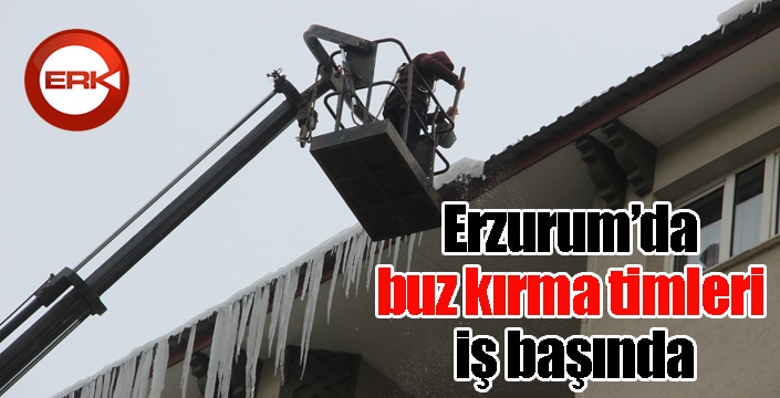 Erzurum’da buz kırma timleri iş başında