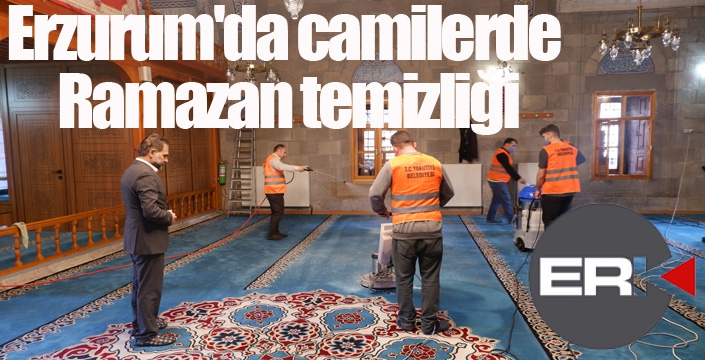 Erzurum'da camilerde Ramazan temizliği