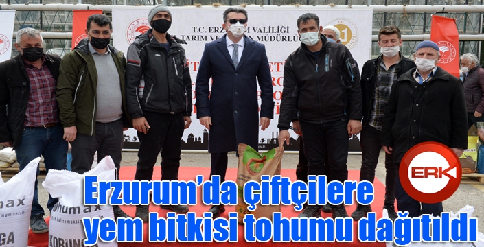 Erzurum’da çiftçilere yem bitkisi tohumu dağıtıldı