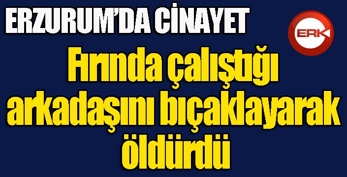 Erzurum'da cinayet... Mesai Arkadaşını bıçaklayarak öldürdü...