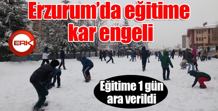 Erzurum'da eğitime kar engeli...