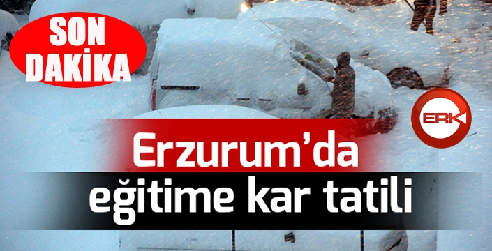 Erzurum'da eğitime kar tatili...