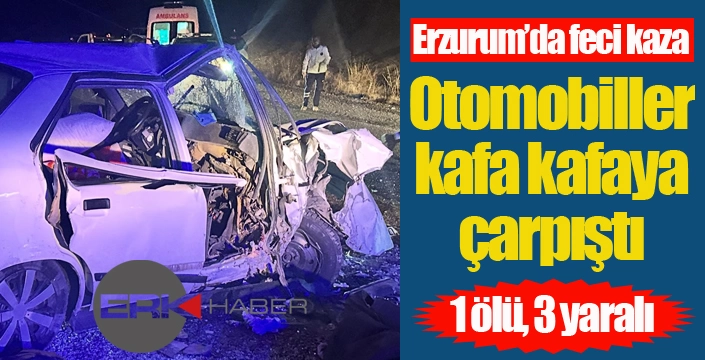 Erzurum'da feci kaza: 1 ölü, 3 yaralı
