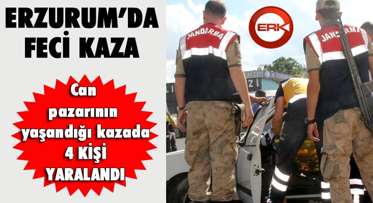 Erzurum'da feci kaza: 4 yaralı...
