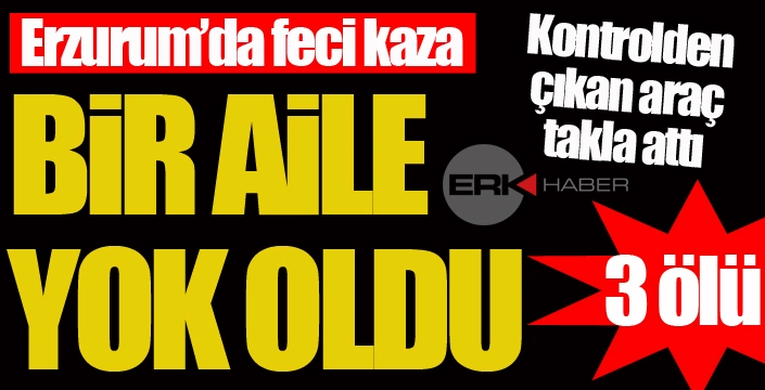 Erzurum'da feci kaza... Bir aile yok oldu!