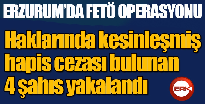 Erzurum’da FETÖ operasyonu