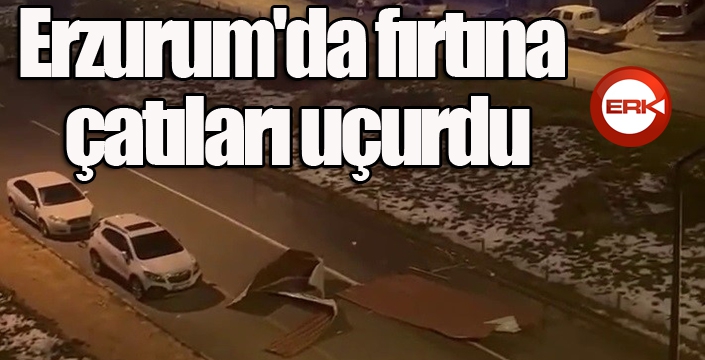 Erzurum'da fırtına çatıları uçurdu