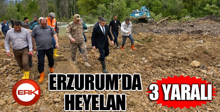 Erzurum’da heyelan: 3 yaralı