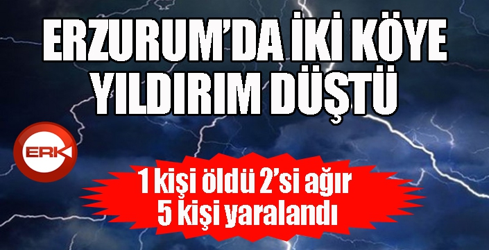 Erzurum'da iki farklı köye yıldırım düştü: 1 ölü, 5 yaralı