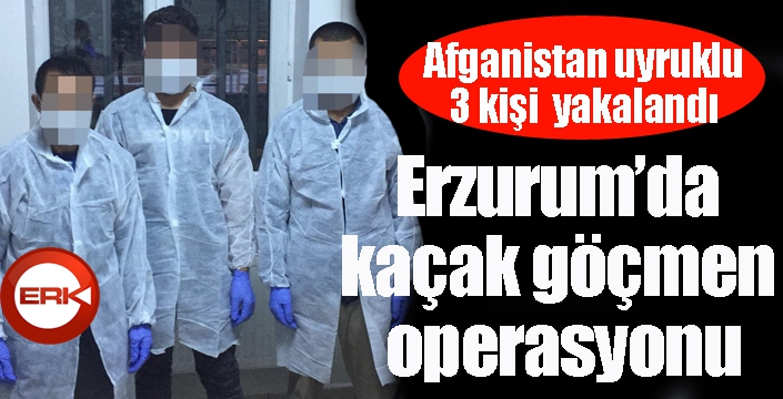 Erzurum’da kaçak göçmen operasyonu