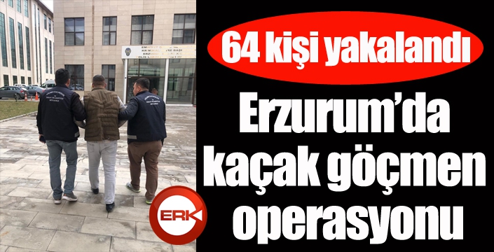 Erzurum’da kaçak göçmen operasyonu