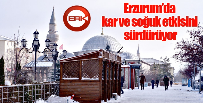 Erzurum’da kar ve soğuk etkisini sürdürüyor