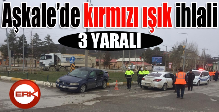 Erzurum'da Kırmızı ışık ihlali kazaya neden oldu