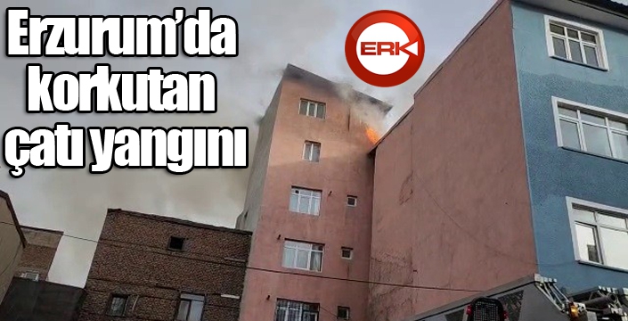 Erzurum’da korkutan çatı yangını