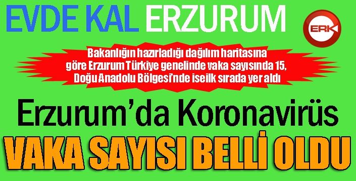 Erzurum'da Korona Virüs vaka sayısı belli oldu...