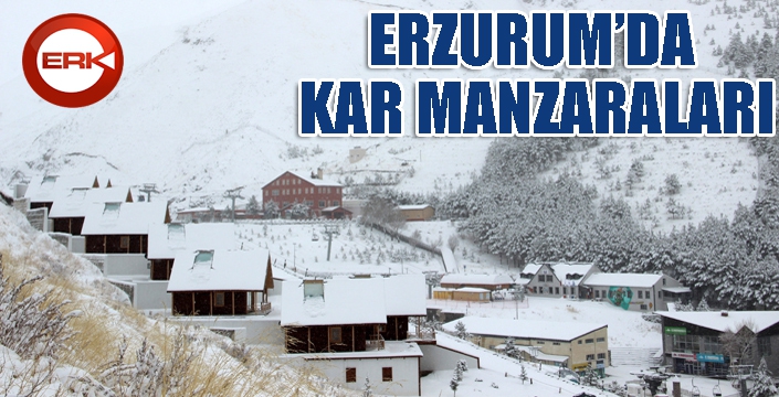 Erzurum’da seyrine doyumsuz kar manzaraları