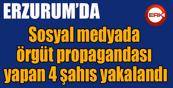 Erzurum’da sosyal medyada örgüt propagandası yapan 4 şahıs yakalandı